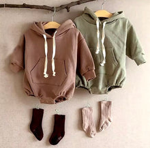 Load image into Gallery viewer, Teddy Bear Hoodie Romper
