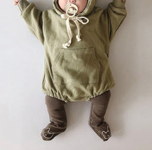 Load image into Gallery viewer, Teddy Bear Hoodie Romper
