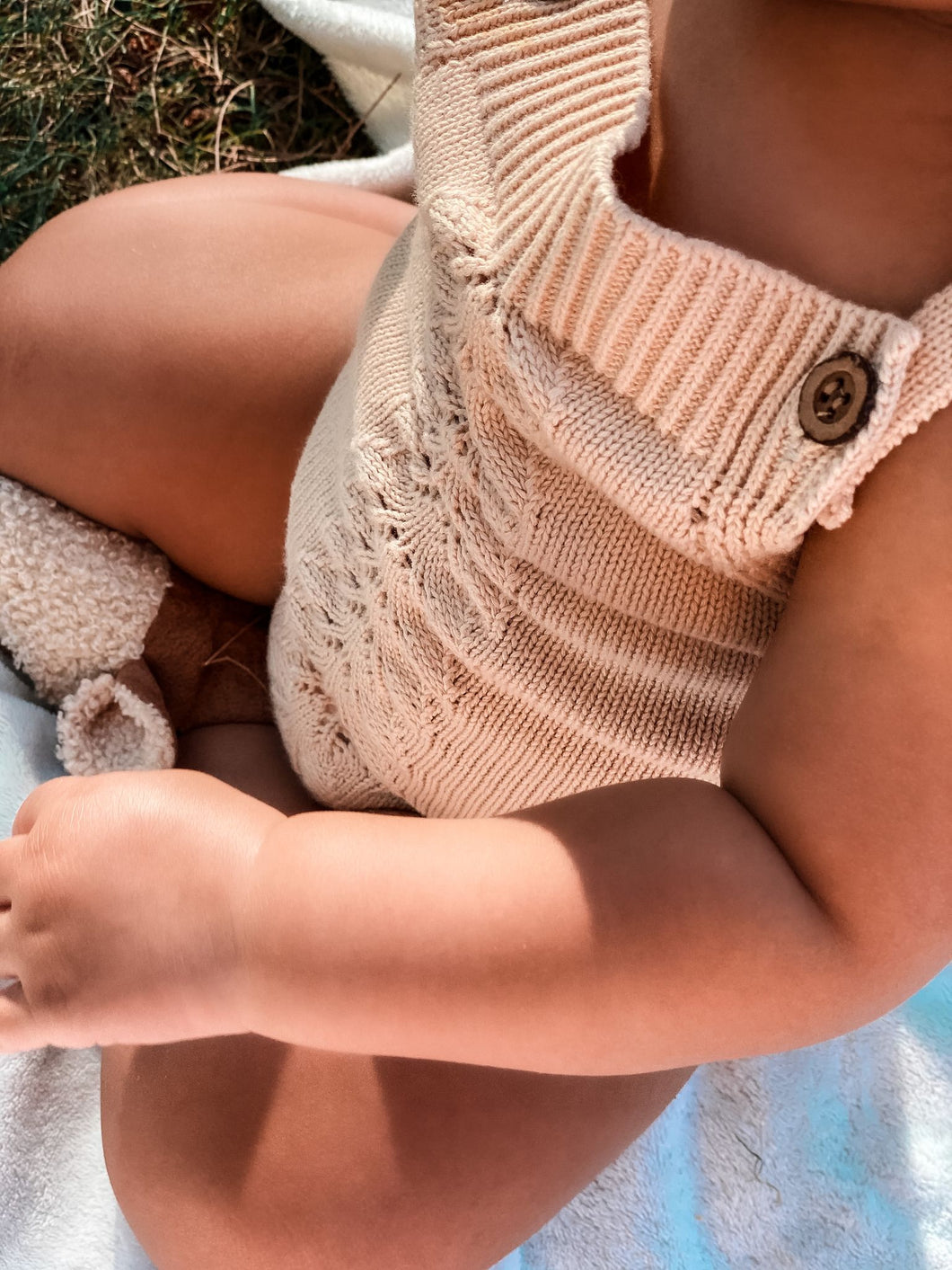 Sticks and Stones Beige Knit Overalls